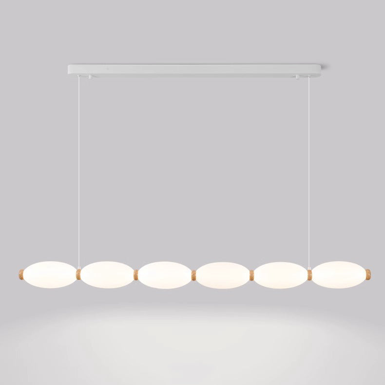 Traditional Japanese Pearl Chain Magic Bean PE Shade LED Island Light Chandelier For Dining Room