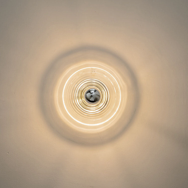 Moderne Art Deco Welle Muster Runde Glas 1-Licht Wand Leuchte Lampe Für Schlafzimmer 