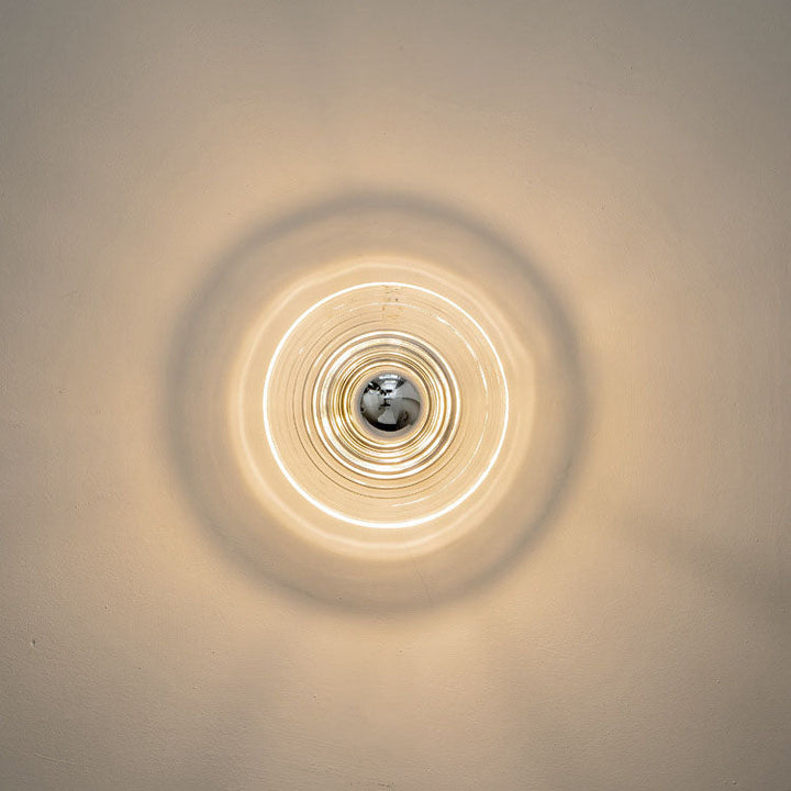 Moderne Art Deco Welle Muster Runde Glas 1-Licht Wand Leuchte Lampe Für Schlafzimmer 