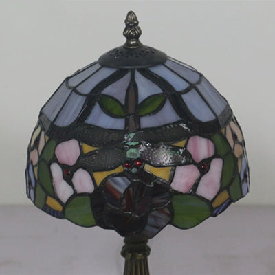 European Vintage Tiffany Glass 1-Light Table Lamp