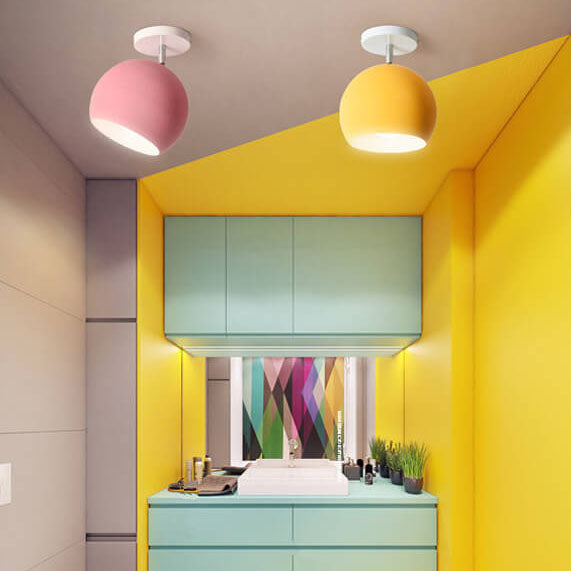 Dôme Macaron Nordique 1 Lumière Plafonnier Semi-Encastré 