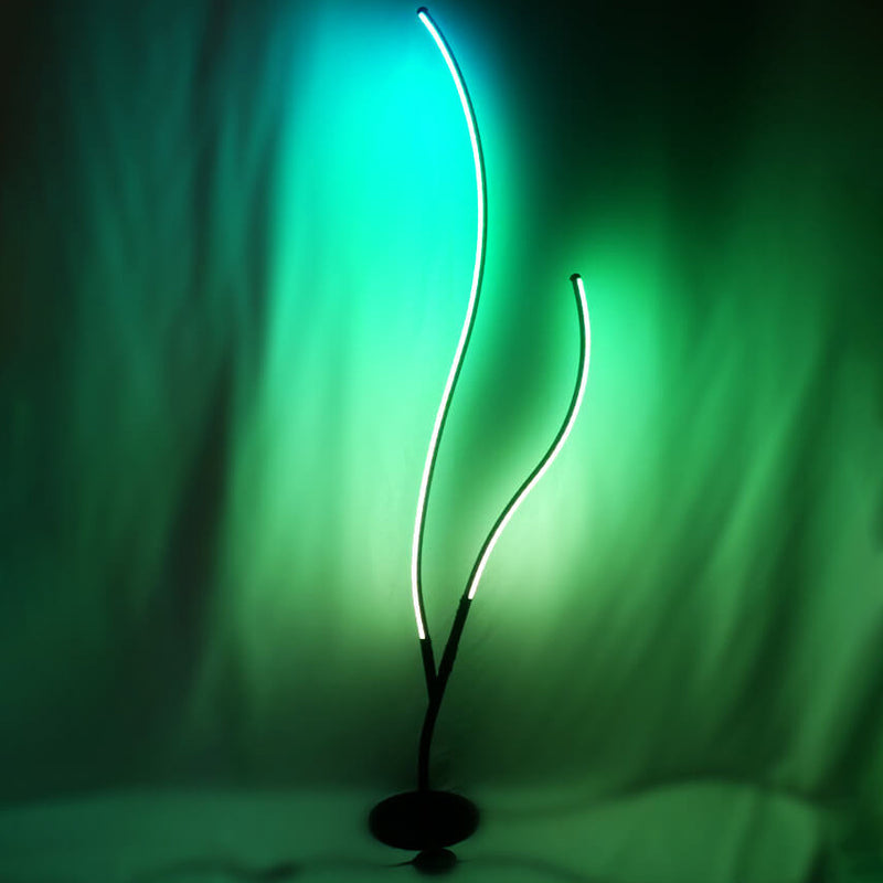مصباح أرضي LED RGB معدني سيليكون بفرع شجرة إبداعي حديث 