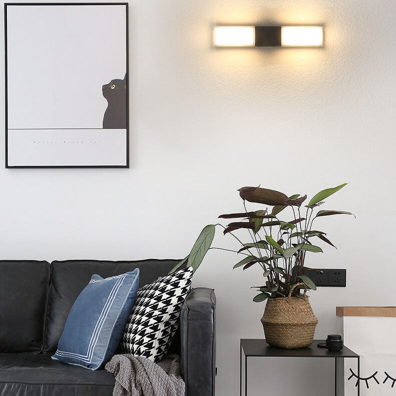 Moderne einfache rechteckige Aluminium-PC-Induktions-im Freien wasserdichte LED-Wand-Leuchter-Lampe