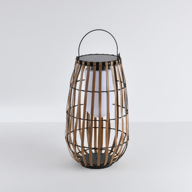 Zeitgenössische Retro Imitation Rattan Weben Käfig Wasserdichte LED Rasen Landschaft Licht Für Garten 