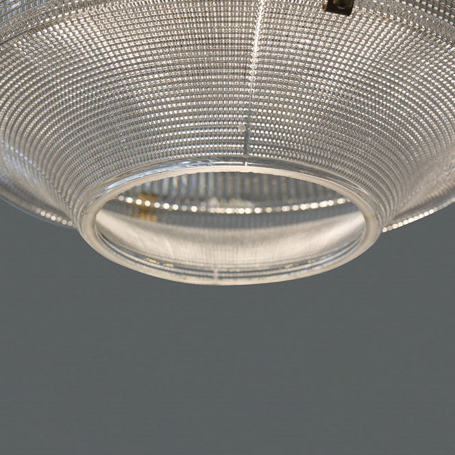 Vintage Brushed Brass Glass Round 1-Light Pendant Light