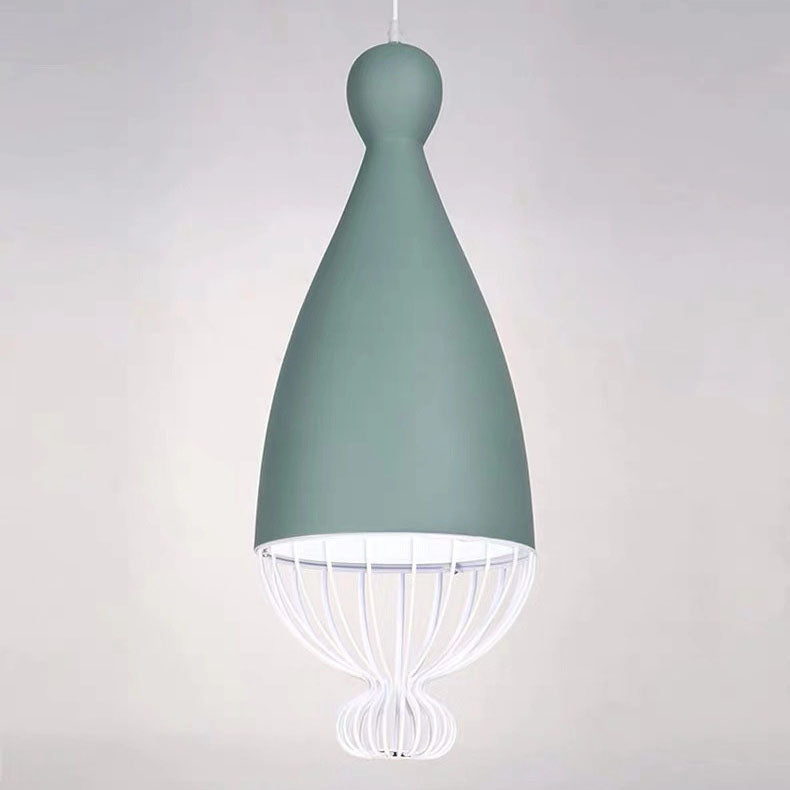 Contemporary Nordic Iron Macaron Bowling Shape 1-Light Pendant Light For Living Room &amp; Dining Room