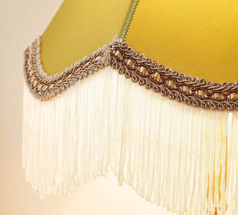 Lampe de Table à Franges Rétro Française en Cuivre à 1 Lumière 