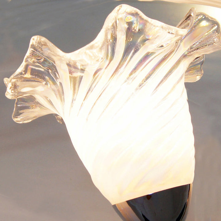 Zeitgenössische kreative florale Eisen-Glas-Stehlampe mit 4 Lichtern für das Wohnzimmer 