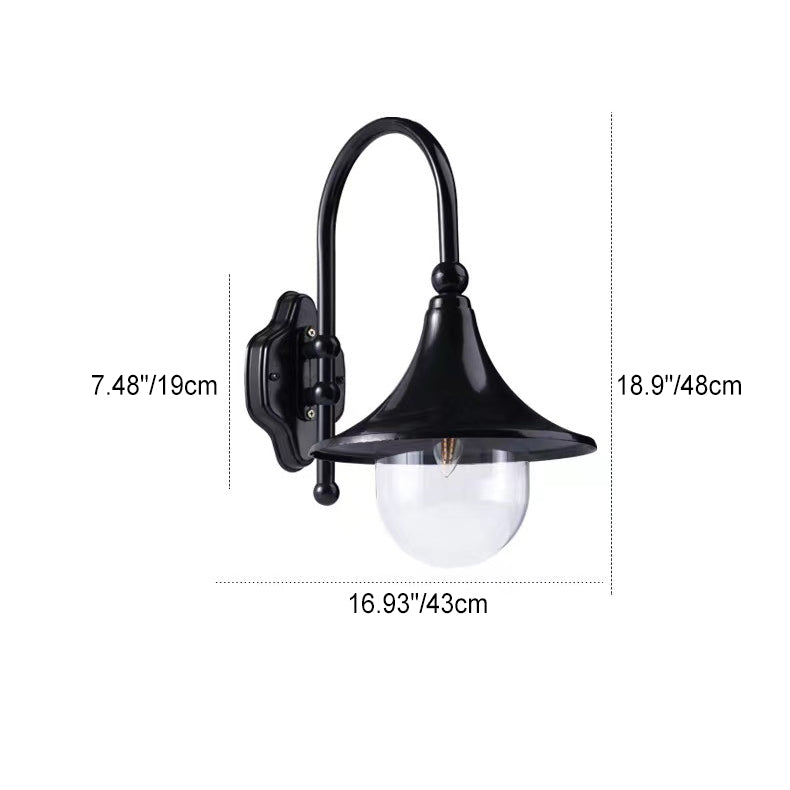 Zeitgenössische industrielle Aluminium-Horn-Form 1-Licht Wandleuchte Lampe für Terrasse im Freien 