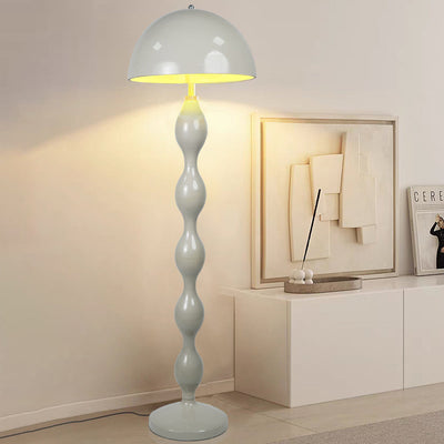 Contemporary Scandinavian Iron Mushroom Shade 1-Light Standing Floor Lamp For Bedroom