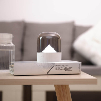 Lámpara de mesa con luz nocturna LED USB para PC de montaña nevada retro creativa 