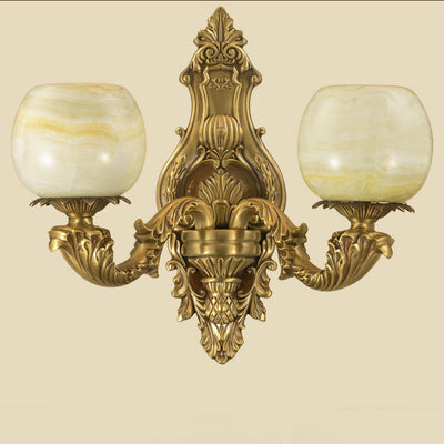 European Decorative Jade 1/2-Light Wall Sconce Lamp