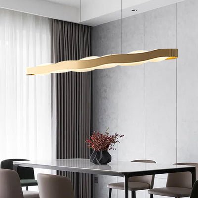 Modern Luxury Stainless Steel Long Bar Acrylic LED Chandelier