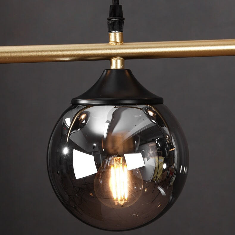 Modern Minimalist Round Ball Glass 6-Light Island Light Chandelier