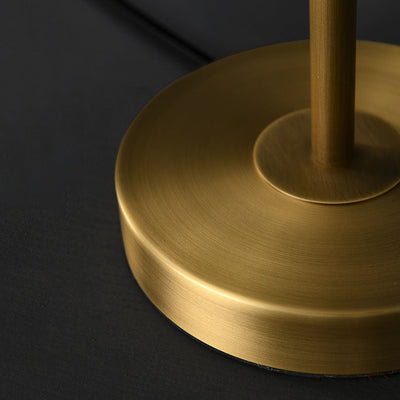 Lampe de table moderne de luxe en laiton doré avec abat-jour cylindrique réglable à 1 lumière pour le bureau et la maison 