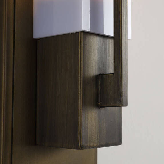 Lámpara de pared LED de acrílico cuboide con marco de hierro forjado retro chino 