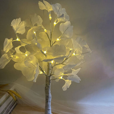 Weihnachtsbeleuchtete Ginkgo-Baum-Simulations-Baum-Licht-Batterie-USB-Dekorations-Tischlampe