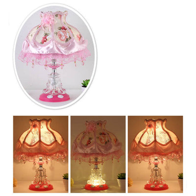 Lampe de table 1 lumière en verre avec tissu de style européen pour mariage 