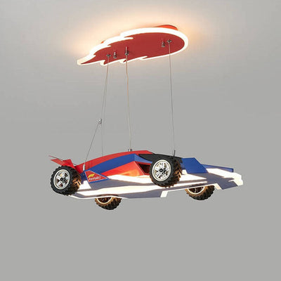 Modern Children's Racing Iron Acrylic LED Pendant Light