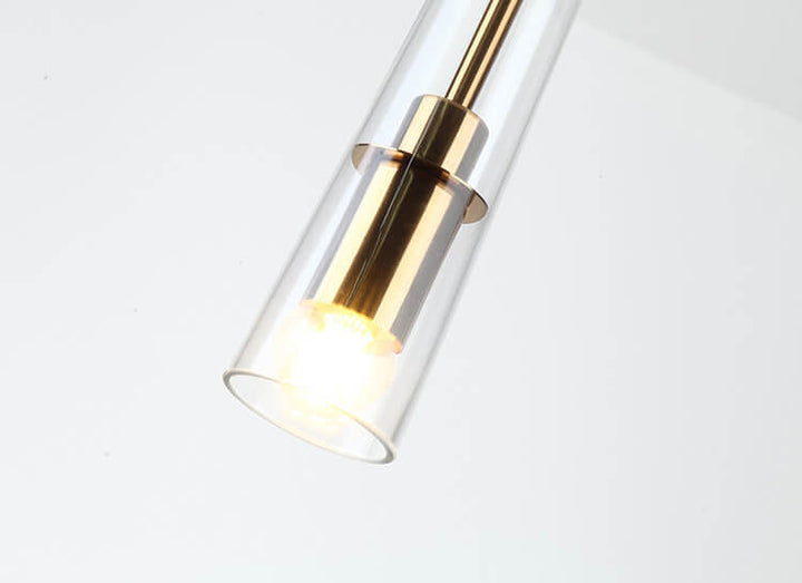 Nordisches minimalistisches klares Glas langes, verjüngtes 1-Licht-Pendelleuchte 