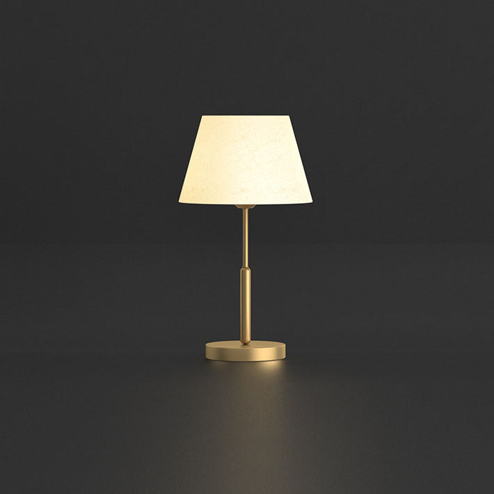 Modern Minimalist Light Luxury All Brass Fabric 1-Light Table Lamp