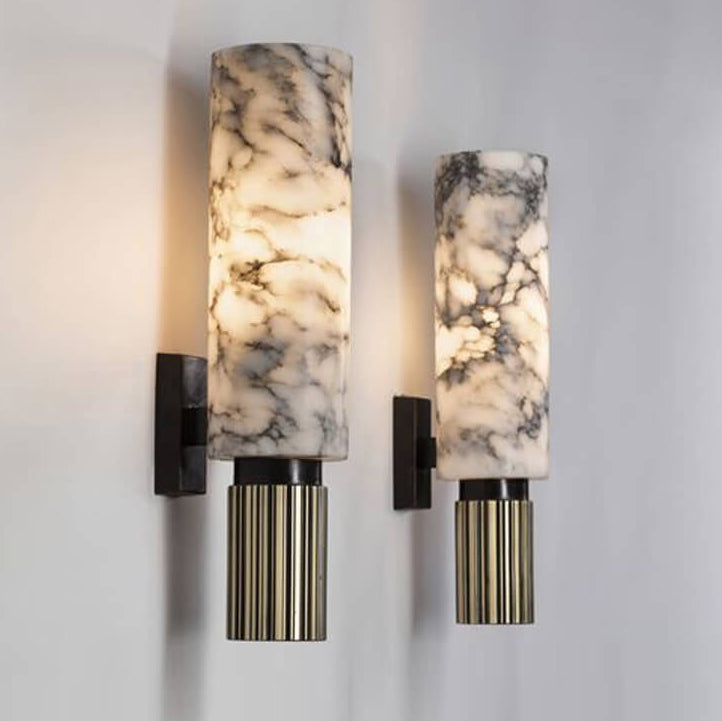 Modern Chinese Marble Texture 1-Light Wall Sconce Lamp
