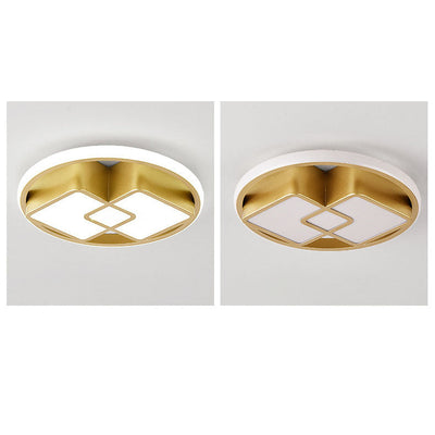 Nordic Light Luxury Square Round LED Flush Mount Lighting