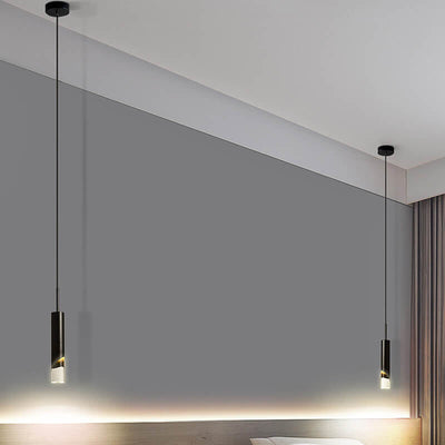 Nordic Modern Minimalist Cylindrical Iron Acrylic LED Pendant Light