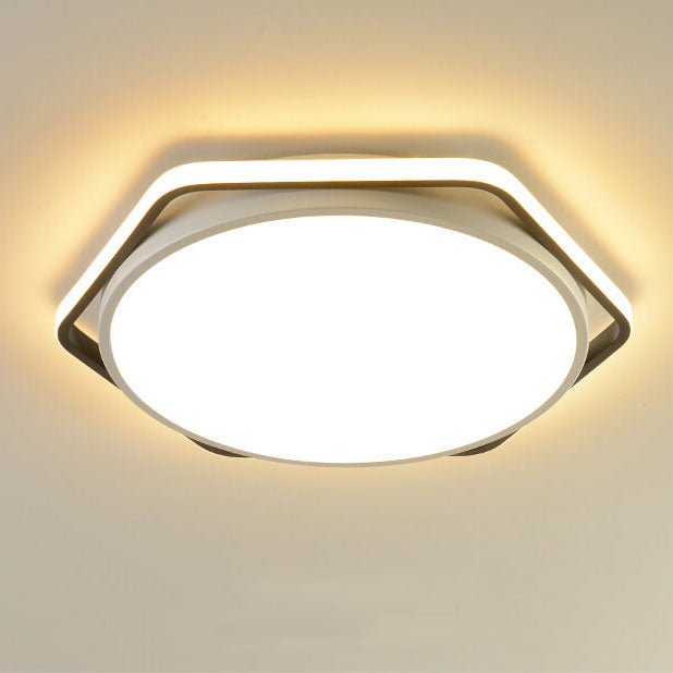 Modern Acrylic Creative Polygonal Geometric Design LED Flush Mount Light