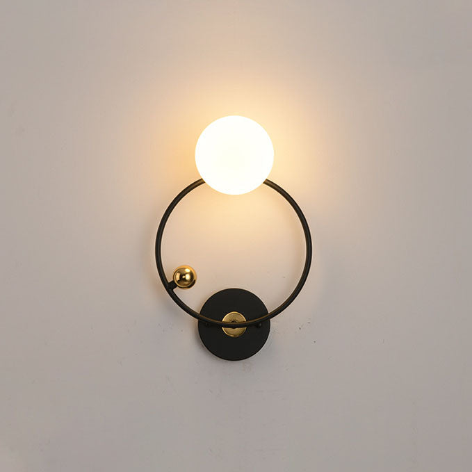 Nordische minimalistische runde Kugeleisen-Glas-Wandleuchte mit 1 Licht 