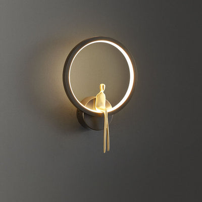 Nordic Minimalist Creative Round Full Copper LED Wall Scone Lamp
