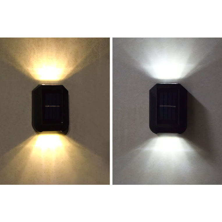 مصباح حائط LED خارجي بإضاءة شمسية لأعلى ولأسفل للحديقة 