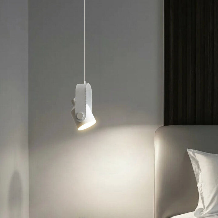 Zeitgenössische skandinavische zylindrische Holz-Eisen 1-Licht Pendelleuchte für Schlafzimmer 