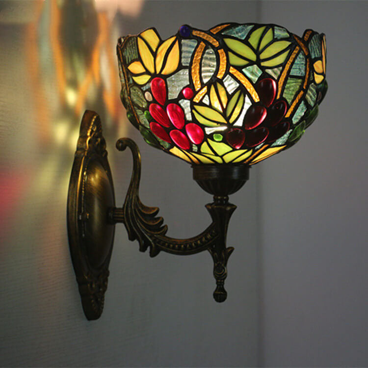 European Vintage Tiffany 1-Light Wall Sconce Lamp