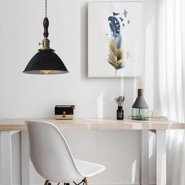 Suspension Luminaire Moderne Rétro Couleur Unie Laiton Verre Fer 1 Lumière 