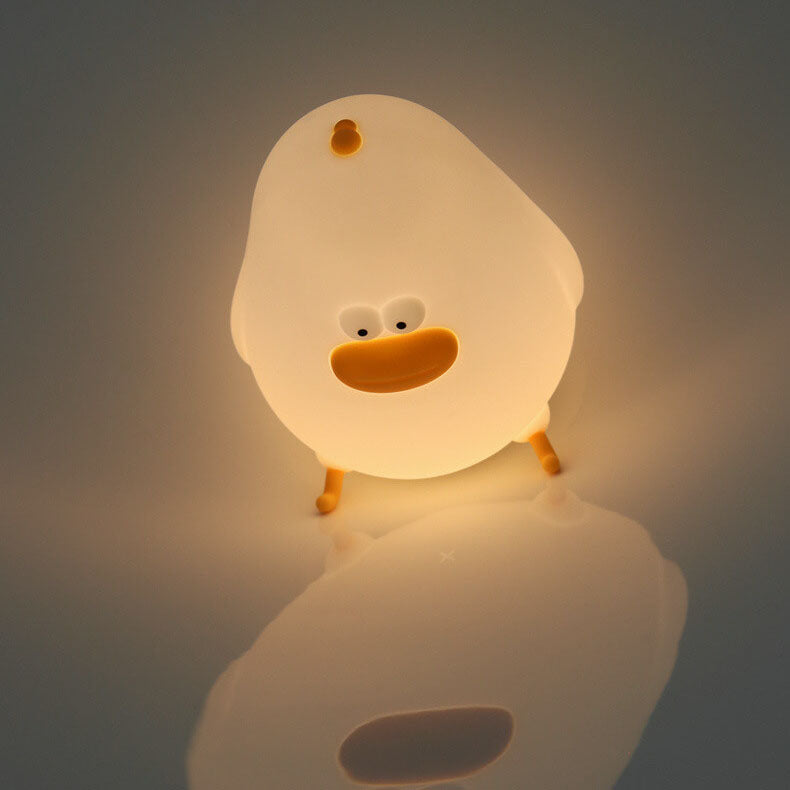 Lampe de table tactile LED en silicone en forme de petit poulet mignon et créatif 