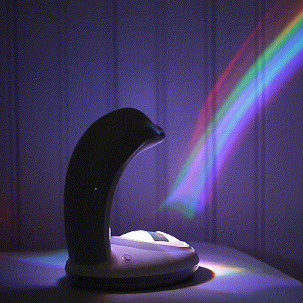 Creative Dolphin Projection Rainbow LED USB Night Light Table Lamp