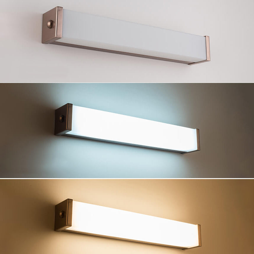 Moderne minimalistische LED-Wandleuchte aus quadratischem Acryl in Roségold