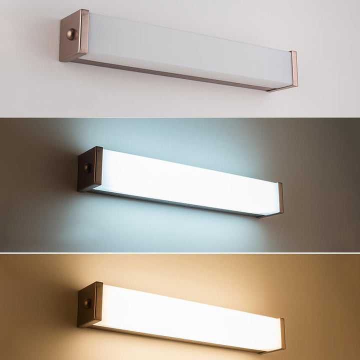 Moderne minimalistische LED-Wandleuchte aus quadratischem Acryl in Roségold
