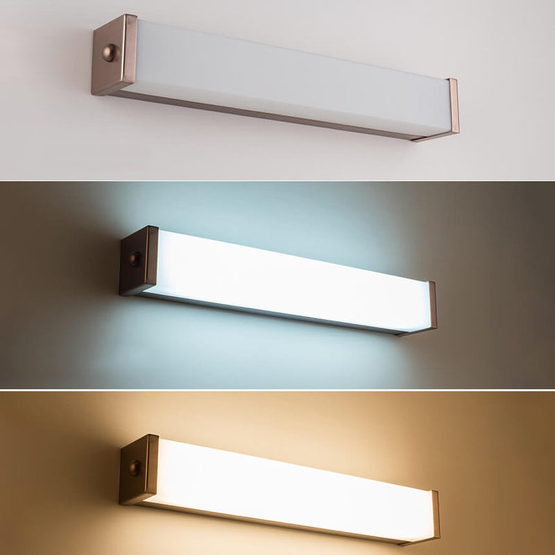 Modern Minimalist Rose Gold Square Strip Acrylic LED Wall Sconce Lamp