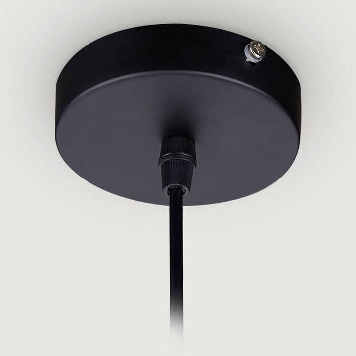 Nordisch minimalistisches reines schwarzes Eisenrahmen-PVC 1-Licht-Pendelleuchte 