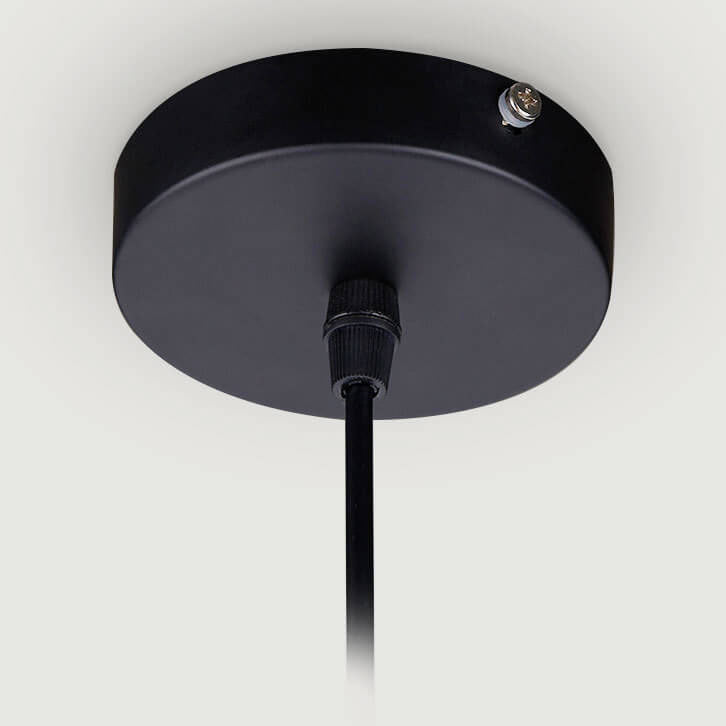 Nordisch minimalistisches reines schwarzes Eisenrahmen-PVC 1-Licht-Pendelleuchte 
