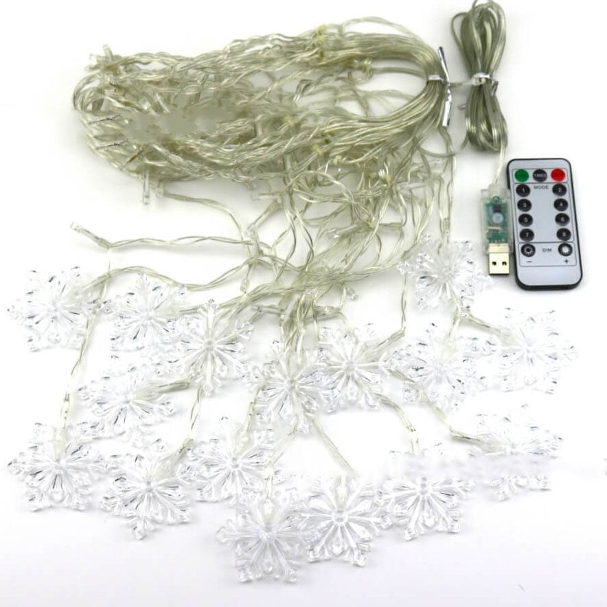Snowflake Remote Control Ice Strip Light Blinking LED Decorative String Lights