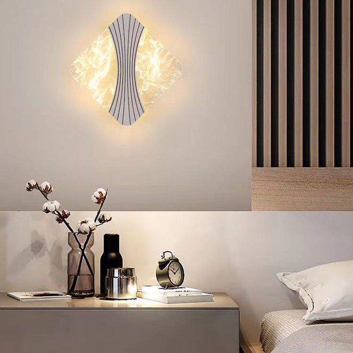 Moderne minimalistische runde Diamant-Hardware Acryl LED Wandleuchte Lampe für Schlafzimmer 