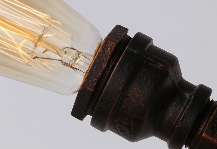 Industrielles Eisen-Wasserrohr-Design 7-Licht-Kronleuchter 