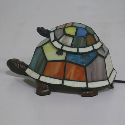 European Tiffany Turtle Stained Glass 1-Light Night Light Table Lamp