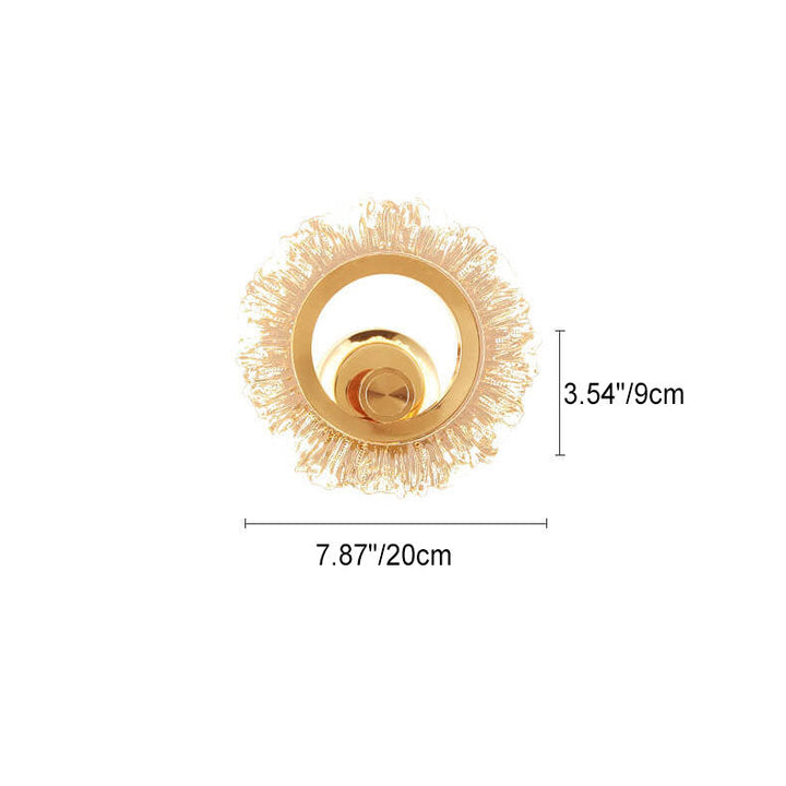 Lámpara de Pared LED de Hierro con Forma de Girasol de Acrílico de Lujo Ligero Moderno 