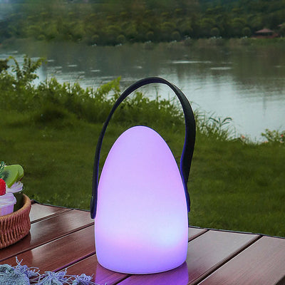 Modern Simplicity Oval PE PU LED USB Outdoor Camping Light For Outdoor Patio