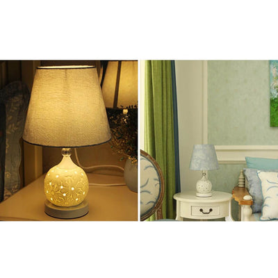 European Minimalist Ceramic Remote Control Dimming 1-Light Table Lamp