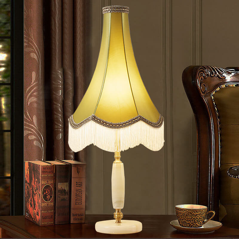 Lampe de Table à Franges Rétro Française en Cuivre à 1 Lumière 